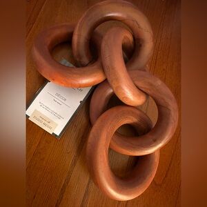 Studio McGee Decorative Teak Wood Chain Figurine